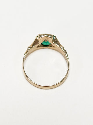 Agate Claddagh Ring | 9ct Gold | Size J | 1.97g