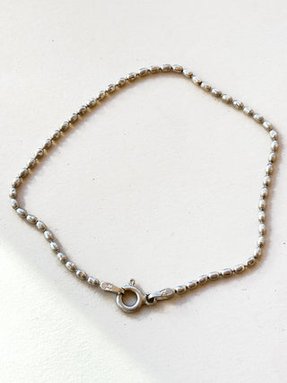Oval Seed Bracelet | Sterling Silver | 2.06g | 7.5 inches