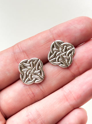 Celtic Weave Stud Earrings | 925 Silver | 3.04g