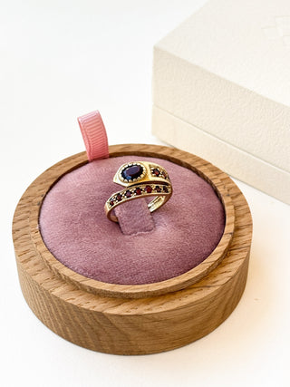 Garnet Snake Chain Ring | 9ct Gold | Size Q | 4.28g