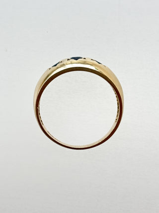 Sapphire Star Set Gypsy Ring | 9ct Gold | Size S | 4.68g
