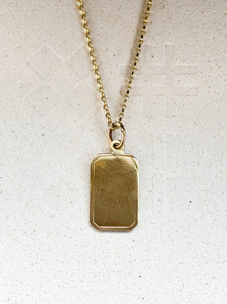 Rectangle Pendant | 9ct Gold | 18-Inch Fine Cable Link Chain | 1.32g