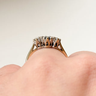 Synthetic Blue Sapphire and CZ | 9ct Gold | Size O | 2.46g