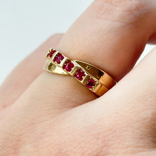 Pink Sapphire Band | 9ct Gold | Size N | 2.83g