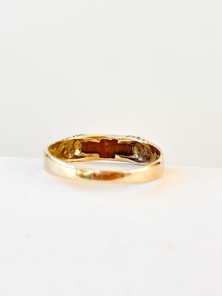 Tiger’s Eye Bar Signet Ring | 9ct Gold | 1.42g | Size L½