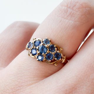 Sapphire Cluster | 9ct Gold | Size M½ | 1.77g