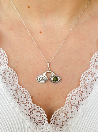 Connemara Marble Newgrange-Style Pendant | Sterling Silver | 3.85g | 30mm