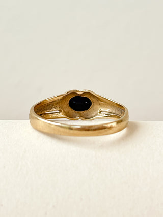 Sapphire East-West Solitaire Band Ring | 9ct Gold | Size P | 1.76g