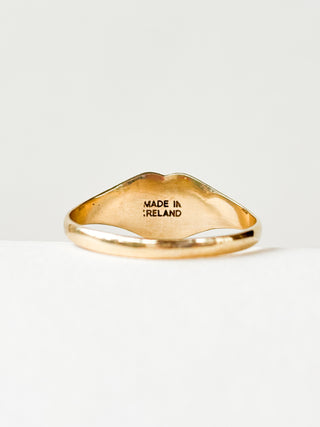 Heart Signet Engraved Ring | 9ct Gold | Size P | Made in Ireland | 1.19g