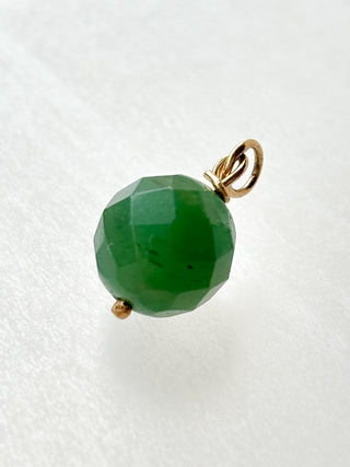 Green Chalcedony Pendant | Diamond Anchor Chain | 9ct Gold | 18–20-Inch | 2.43g