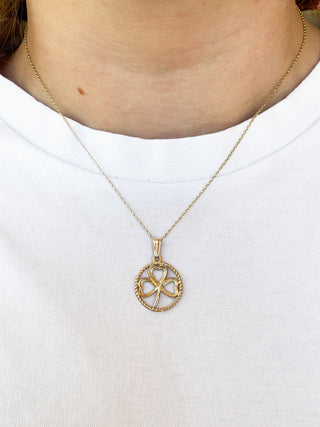 Shamrock Charm | 9ct Gold | 18inch fine cable link chain | 2.3g