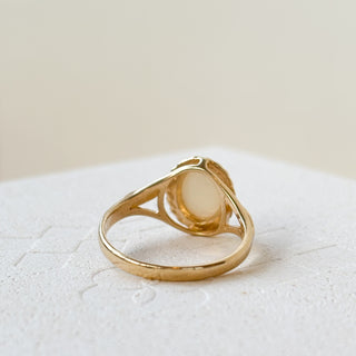 Precious Opal Solitaire with Braided Detail | 9ct Gold | Size K | 1.90g