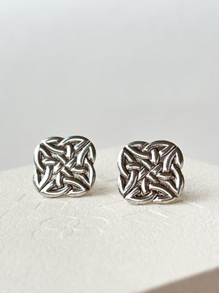Celtic Weave Stud Earrings | 925 Silver | 3.04g