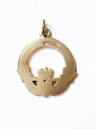 Heavy Claddagh Pendant | 9ct Gold | 18-Inch Fine Cable Link Chain | 3.84g