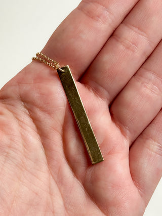 Bar Pendant | 9ct Gold | 18-Inch Fine Cable Link Chain | 1.16g