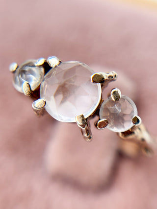 Rock Crystal Quartz Trilogy Ring | 925 Silver | Size P½ | 2.93g