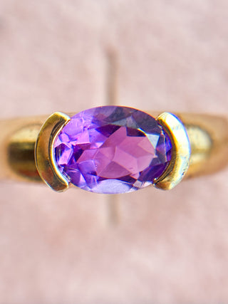 East-West Amethyst Ring | 9ct Gold | Size M | 4.80g