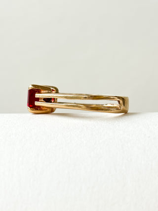 Synthetic Ruby East-West Ring | 9ct Gold | Size L | 2.73g