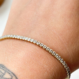 CZ Tennis Bracelet | 9ct Gold | Bezel Set | 19cm | 6.78g