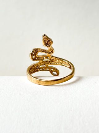 CZ Snake Ring | 9ct Gold | Size N | 2.88g + plus resize O
