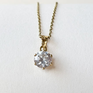 Crystal Necklace | 14ct Gold | 18" Fine Cable Link Chain | 0.85g