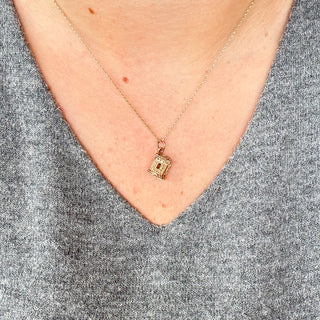 Castle Charm | 9ct Gold | 18 inch fine cable link chain | 3.1g