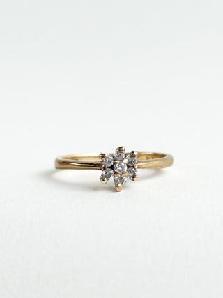 Diamond Flower Ring | 9ct Gold | Size J | 1.45g
