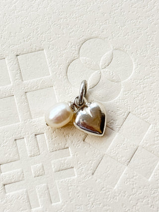 Heart & Pearl Pendant | 925 Silver | 0.91g | 18–20-Inch Cable Link Chain