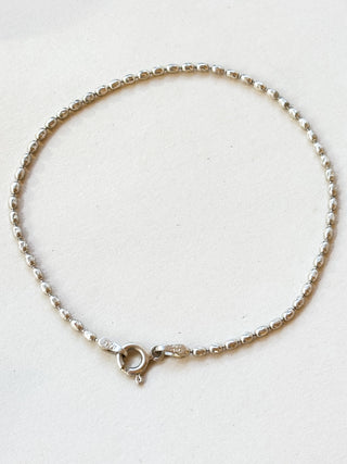 Oval Seed Bracelet | Sterling Silver | 2.06g | 7.5 inches