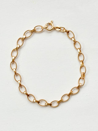 Gold Textured Circle Bracelet | 9ct Gold | 4.47g | 7.28in