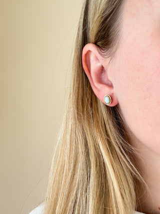 Precious Opal Stud Earrings | 10ct Gold | 1.82g