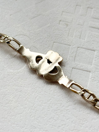 Claddagh Flat Curb Bracelet | 9ct Gold | 7.59-Inch | 5.44g