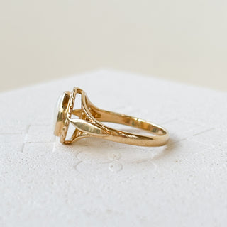 Precious Opal Solitaire with Braided Detail | 9ct Gold | Size K | 1.90g