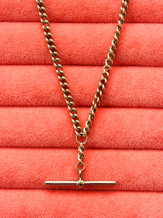 Curb Chain with T-Bar | 9ct Gold | 20-Inch | 25.82g