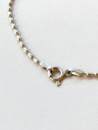 Oval Seed Bracelet | Sterling Silver | 2.06g | 7.5 inches