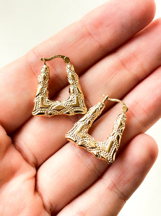 Square Hoop Earrings | 9ct Gold | 20mm × 18mm | 1.41g