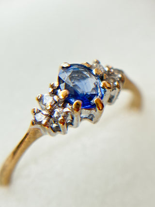 Diamond & Sapphire Trilogy Ring | 9ct Gold | Size J½ | 1.40g