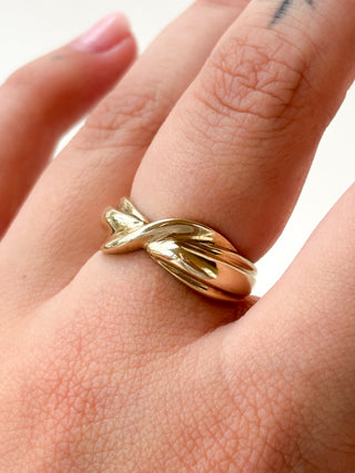 Ribbed Band Ring | 9ct Gold | Size P | 4.40g