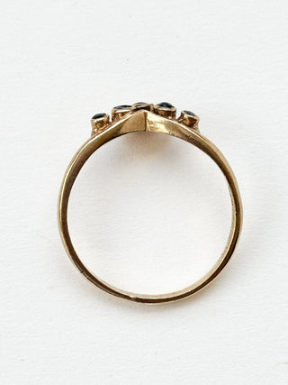 Sapphire Chevron Ring | 9ct Gold | Size L½ | 1.37g