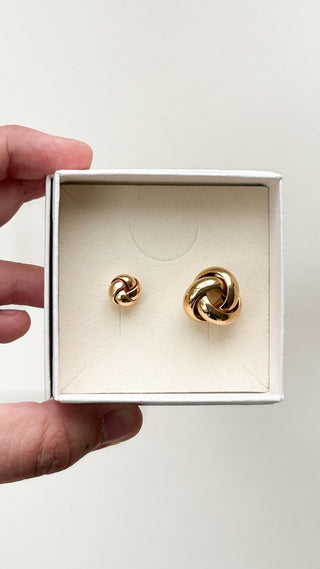 Large Woven Knot Earrings | 9ct Gold | 7.00g | 15mm