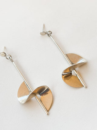Abstract Spiral Drop Earrings | 925 Silver | 10.88g