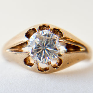 Gypsy Ring CZ | 9ct Gold | Size P½ | 3.16g