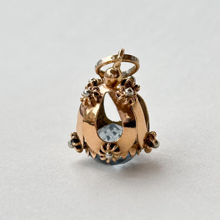 Light Blue Glass Charm | 4.8g | 18in fine cable link chain