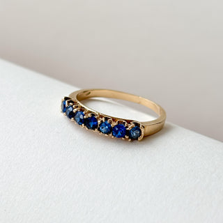 No 23 | Syn Blue Spinel Eternity Ring | 14ct Gold | Size N | 2.2g |