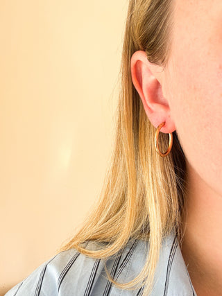 Oval Hoop Earrings | 9ct Gold | 1.66g