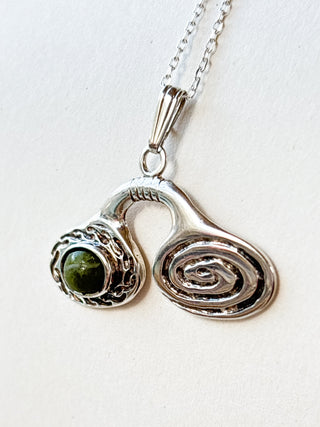 Connemara Marble Newgrange-Style Pendant | Sterling Silver | 3.85g | 30mm
