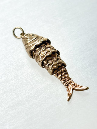 Fish Charm Pendant | 9ct Gold | 18-Inch Diamond Anchor Chain | 4.53g