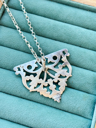 Hand-Engraved Leaf Pendant | 10.19g | 48mm x 58mm