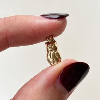Owl charm | 9ct | 0.54g | 18in fine cable link chain