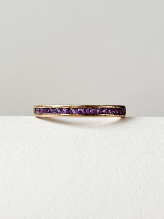 Amethyst Eternity Band Ring | 9ct Gold | size L | 1.76g